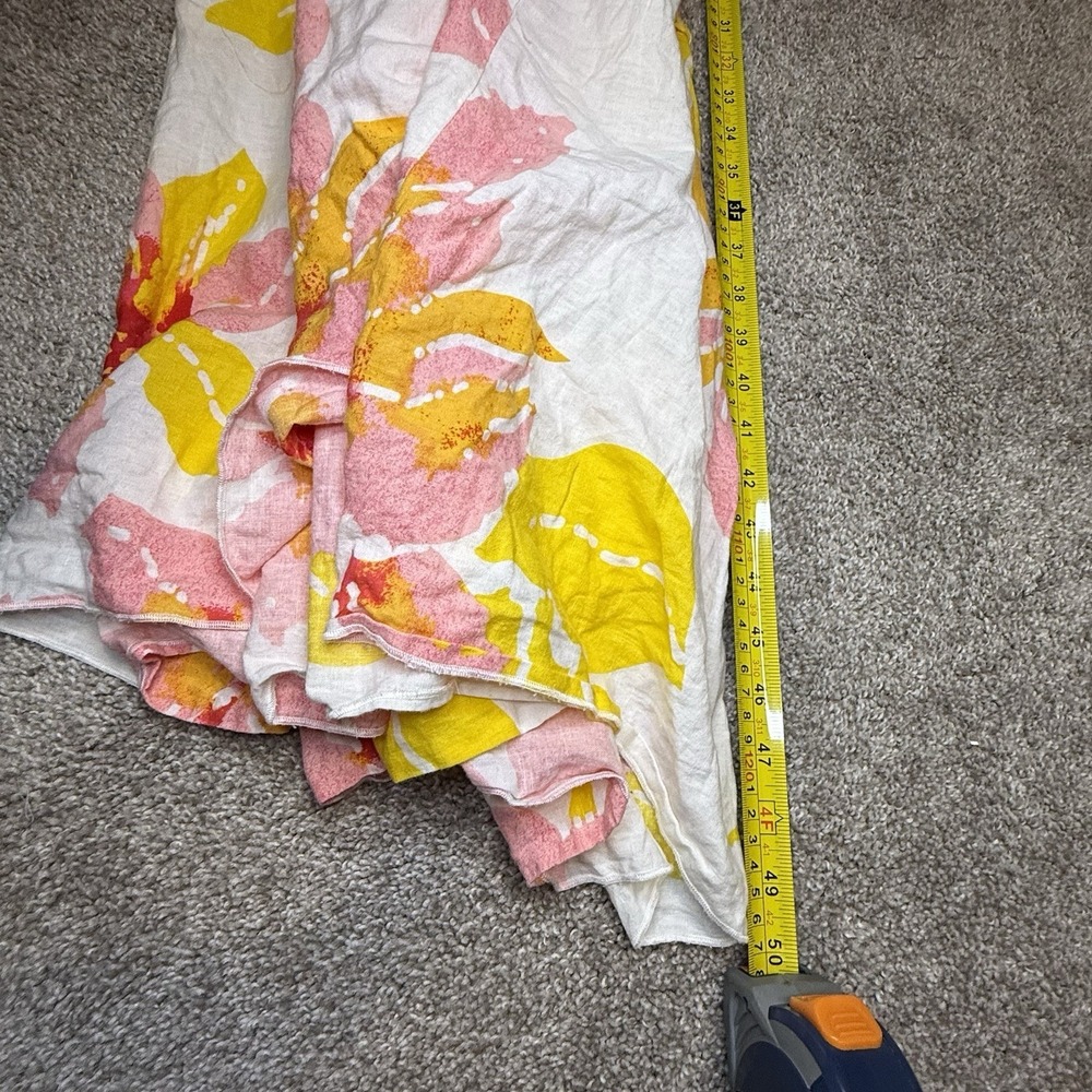 Free People Moonshine Midi Dress Floral Linen Blend Boho Yellow Pink White Small - Picture 14 of 14